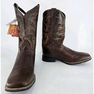 Men's‎ Roper Monterey Leather Boots Handcrafted Brown - Store Sample - Sz 13EE